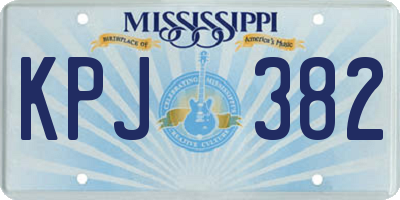 MS license plate KPJ382