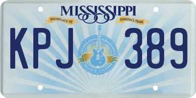 MS license plate KPJ389