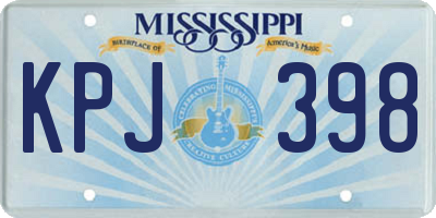 MS license plate KPJ398