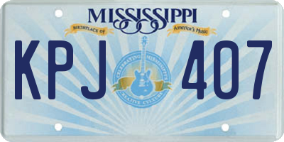 MS license plate KPJ407