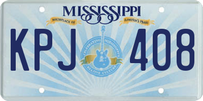 MS license plate KPJ408