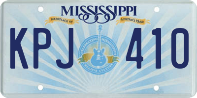 MS license plate KPJ410