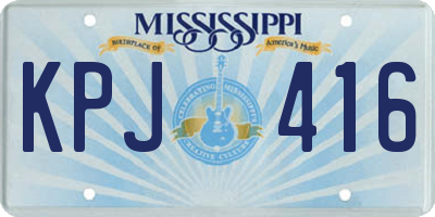 MS license plate KPJ416