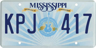 MS license plate KPJ417