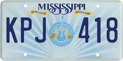 MS license plate KPJ418
