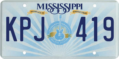 MS license plate KPJ419