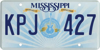 MS license plate KPJ427