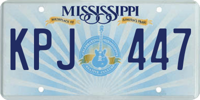MS license plate KPJ447