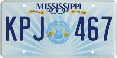 MS license plate KPJ467