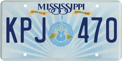 MS license plate KPJ470