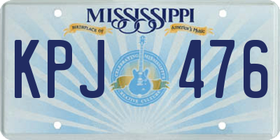 MS license plate KPJ476