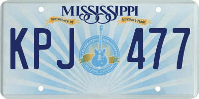 MS license plate KPJ477