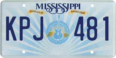 MS license plate KPJ481