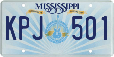 MS license plate KPJ501