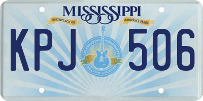 MS license plate KPJ506