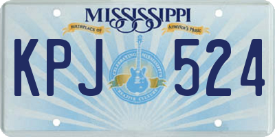MS license plate KPJ524