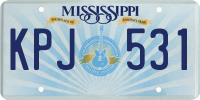 MS license plate KPJ531