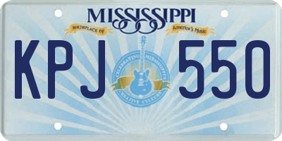 MS license plate KPJ550