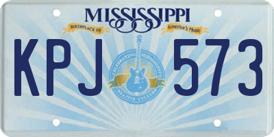 MS license plate KPJ573