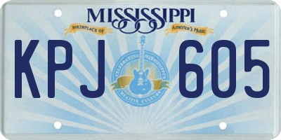 MS license plate KPJ605