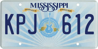 MS license plate KPJ612