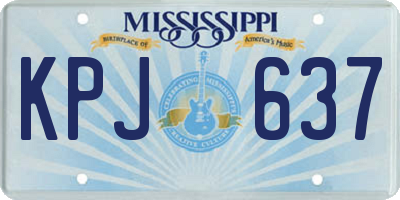 MS license plate KPJ637