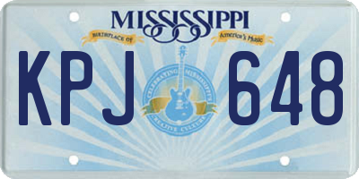 MS license plate KPJ648