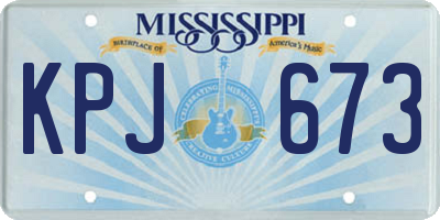 MS license plate KPJ673