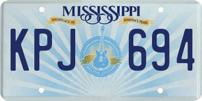 MS license plate KPJ694