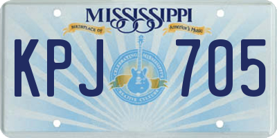 MS license plate KPJ705
