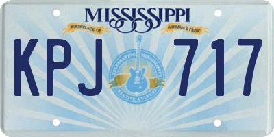 MS license plate KPJ717