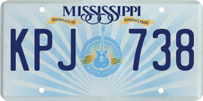 MS license plate KPJ738