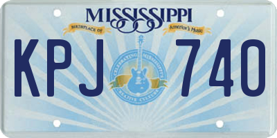MS license plate KPJ740
