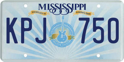 MS license plate KPJ750