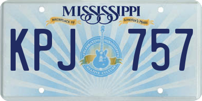 MS license plate KPJ757