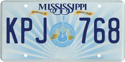 MS license plate KPJ768