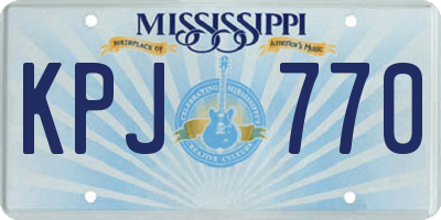 MS license plate KPJ770