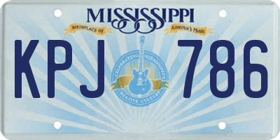 MS license plate KPJ786