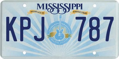 MS license plate KPJ787