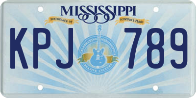 MS license plate KPJ789