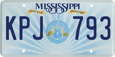 MS license plate KPJ793