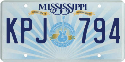 MS license plate KPJ794