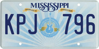 MS license plate KPJ796