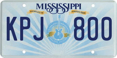 MS license plate KPJ800