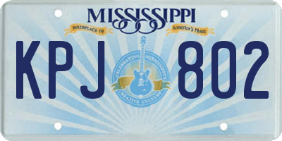 MS license plate KPJ802