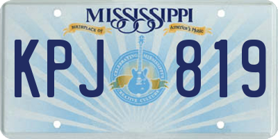 MS license plate KPJ819