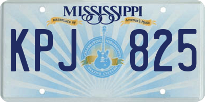 MS license plate KPJ825