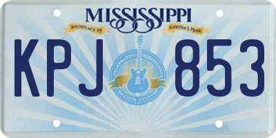 MS license plate KPJ853