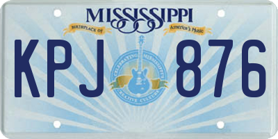 MS license plate KPJ876