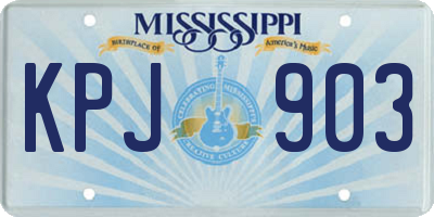 MS license plate KPJ903